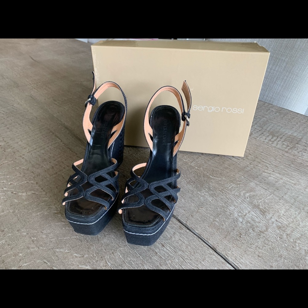 Sergio Rossi black wedges